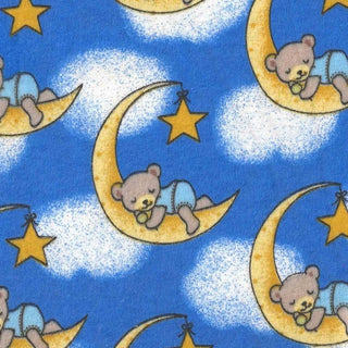 Dream Bear Flannel Fabric in Royal 