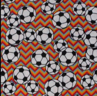 Chevron Soccer Fleece Double Brushed Fabric in Primary