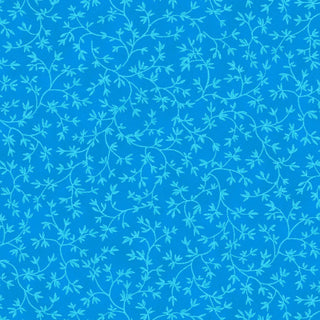 Stof Fabrics Leaf Vines Quilting Fabric in Blue