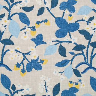 Madcap Cottage Strawberry Hill Fabric in Ocean Blue