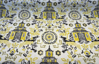 Richloom Teahouse Chinoiserie Toile Fabric in Yellow