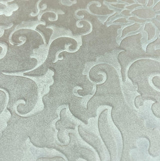 Opulent Embossed Velvet Fabric in Ivory