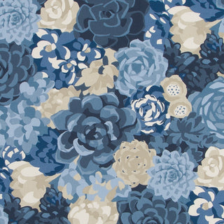 Robert Allen Succulents Fabric in  Indigo