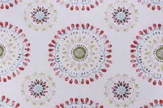 Robert Allen Whimsy Wheel Fabric in Coral