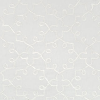 Beacon Hill Fabrics Leila Scroll Embroidered Fabric in White 