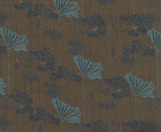 Botany Lotus and Lily Pad Wool Fabric in Teal