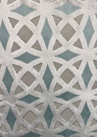 Eastern Accents Kraus Cut Velvet Fabric in Aqua