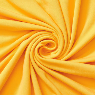 Solid Double Brushed Fleece Fabric in Golden Yellow