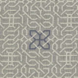 Bailey & Griffin Manchu Fret Chinoiserie Fabric in Pewter