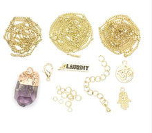 Load image into Gallery viewer, Mini Gold Layered DIY Necklace Kit Purple

