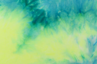  This lycra features an 8 way stretch in a fun tie dye design, with shades of green, lime green, blue green, yellow, neon yellow and hints of white.