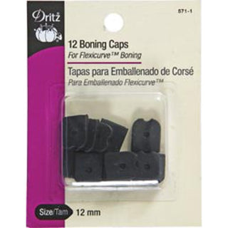 Dritz Silicone Sew In Boning Caps 12/Pkg Black