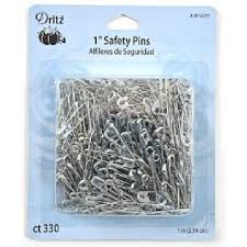 1" safety pins 330 sew sewing fabric silver  Dritz