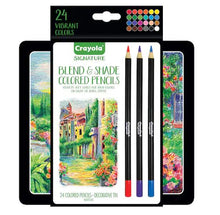 Load image into Gallery viewer, Crayola Signature Blend &amp; Shade Colored Pencil Set with Decorative Tin - 24 Count
