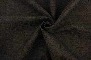 Mock linen in solid dark brown with a cotton scrim backing .