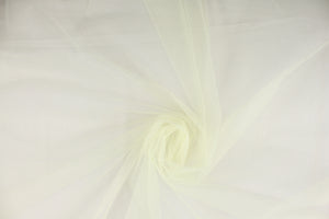  A sheer, semi firm, netting tulle in pale yellow . 
