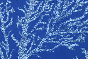 Keywest is a multi use fabric featuring a sea coral design in white against a marine blue background.  It is perfect for window treatments, decorative pillows, custom cushions, bedding, light duty upholstery applications and almost any craft project.  This fabric has a soft workable feel yet is stable and durable.