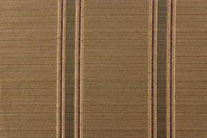 Striped pattern in green and purple on a gold tone background