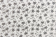Load image into Gallery viewer, This fabric features a  floral design in black set against a white background. 
