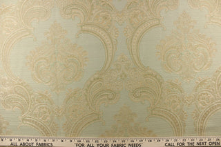 Carlisle Jacquard Fabric in Delightful in Misted Mint