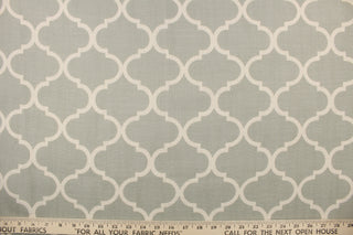 Lismore is a semi sheer fabric featuring a lattice design in beige and grey. 