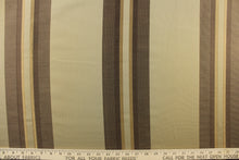 Load image into Gallery viewer, Striped pattern in shades of brown and  gold on a  dark  beige background
