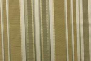 Striped pattern in colors of green, silver, and gold