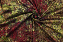 Load image into Gallery viewer,  A marble design in red, dark burgundy, gold, and hints of dark green and black . 
