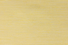 Load image into Gallery viewer, This mock linen features a stripe design in with a golden yellow with latex backing. 
