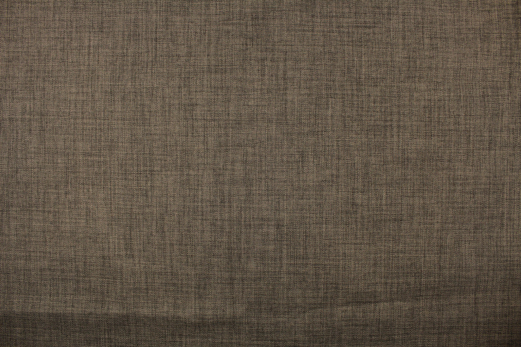 A mock linen in shades of brown with a scrim backing. 