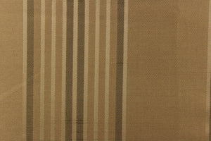 This fabric features a striped design in gold on a gold  background. 