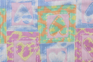 Yellow, white, soft, quilting prints, quilting, polyester, pink, hearts, green, crafting, cotton, blue, blocks, color_multi