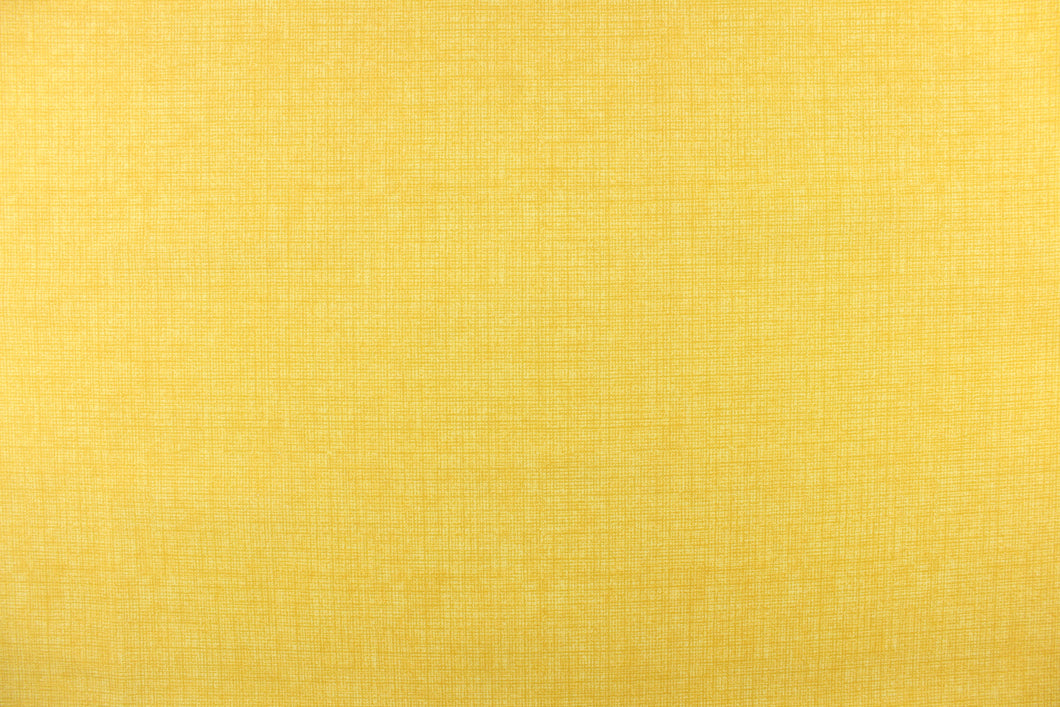 This bright yellow outdoor fabric features a slight basket weave design.
