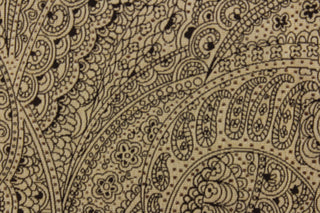This firm brown paisley fabric is set against a tan background with a light acrylic backing.  It has a soil and stain repellant finish and is durable with 48,000 double rubs and would be a compliment to any room in your home.