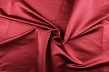 Load image into Gallery viewer,  This elegant silk fabric in deep red has a lustrous look and can be used for multi purpose upholstery, bedding, accent pillows, drapery and apparel.
