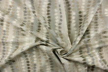 Load image into Gallery viewer,  This fabric features an abstract design in gray, off white, and beige. 
