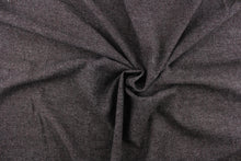 Load image into Gallery viewer, This wool blend fabric is great for transitioning into cooler weather.  It has a great hand and is hard-wearing.   The durability and wrinkle resistance make it perfect for suits, tailored garments, drapery and light duty upholstery fabrics. Colors included are dark purple and gray.
