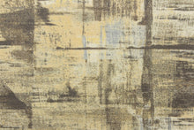 Load image into Gallery viewer, This fabric features an abstract design in shades of yellow and gray .
