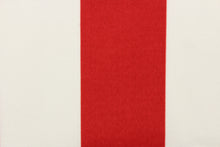 Load image into Gallery viewer, This wide striped fabric in red and white is perfect for your outdoor décor. 
