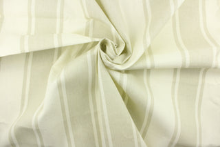 This fabric features stripes in natural on a light beige background. 