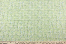 Load image into Gallery viewer, This fabric has a unique design in varying green with hints of blue and white. This fabric has a distress look to it.
