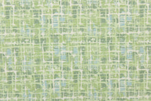 Load image into Gallery viewer, This fabric has a unique design in varying green with hints of blue and white. This fabric has a distress look to it.
