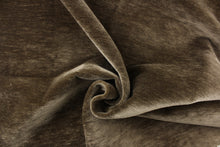 Load image into Gallery viewer, This hard wearing, textured chenille fabric in moss brown is water and stain resistant and would be great for high traffic areas.
