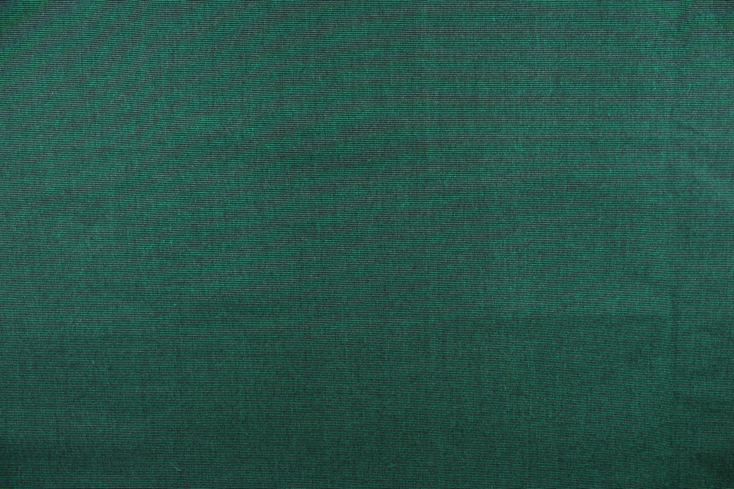 This fabric features a  dark green with a slight horizontal pinstripe, is great for umbrellas, outdoor upholstery and more.