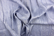 Load image into Gallery viewer, This taffeta fabric features a crinkle in iridescent silver blue color.
