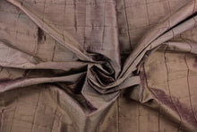 Load image into Gallery viewer,  This beautiful jacquard fabric features an pin tuck block design in a taupe brown color
