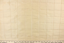 Load image into Gallery viewer,  This beautiful jacquard fabric features an pin tuck block design in a light khaki color.
