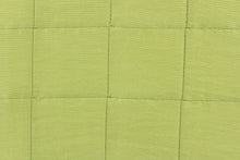 Load image into Gallery viewer,  This beautiful jacquard fabric features an pin tuck block design in a lime green color.
