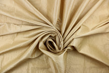 Load image into Gallery viewer,  This taffeta fabric features a crinkle design in light gold.
