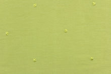 Load image into Gallery viewer, This beautiful jacquard fabric features an embroider nail head design in a rich lime green color.
